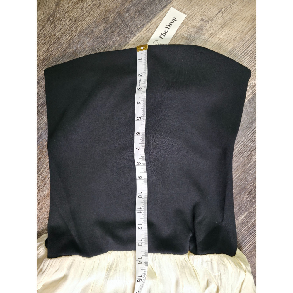 The Drop Lillian Strapless Maxi Dress Black Ivory Size S NWT Colorblock - Picture 5 of 8